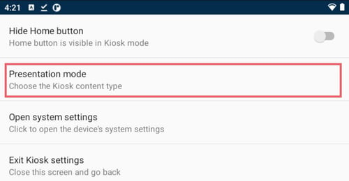 Kiosk-Settings-presentation-mode-marked