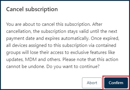 How to cancel a subscription