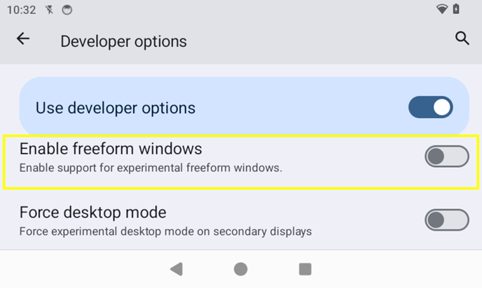 Enable freeform windows to open apps in windows instead of fullscreen