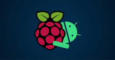 Android robot holding Raspberry Pi logo